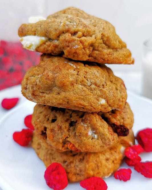 WHITE CHOCOLATE AND RASPBERRY COOKIES 🍪